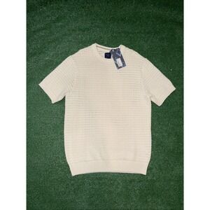 Steel & Jelly Cream Short Sleeve‎ Sweater Mens Casual Knit Top